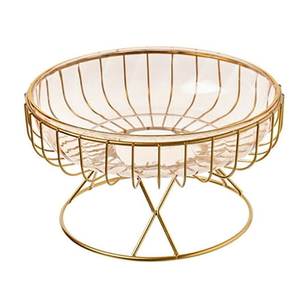 Dvumao Kitchen Accessories  Fruit Bowl Pedestal Bowl Decorated Fruit Tray For Kitchen Counter And Dining Table Footed Bowls For Tea Parties Bread And Salad Bowl With Golden Women Gifts