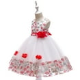 thumbnail image 4 of Miluxas Toddler Pageant Flower Girl Lace Dress Little Girls Party Wedding formal Dresses Watermelon Red 9 Years, 4 of 7