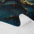 thumbnail image 5 of Erosebridal Teal Blue Marble Bed Spread Queen for Women Men, Metallic Veined Texture Print Queen Coverlet Set, 3-Piece, 5 of 7