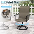 thumbnail image 5 of DIFY 5PCS Patio Dining Furniture Set, 41" Round Slatted Table and 4 Swivel Textilene Chairs, 5 of 7
