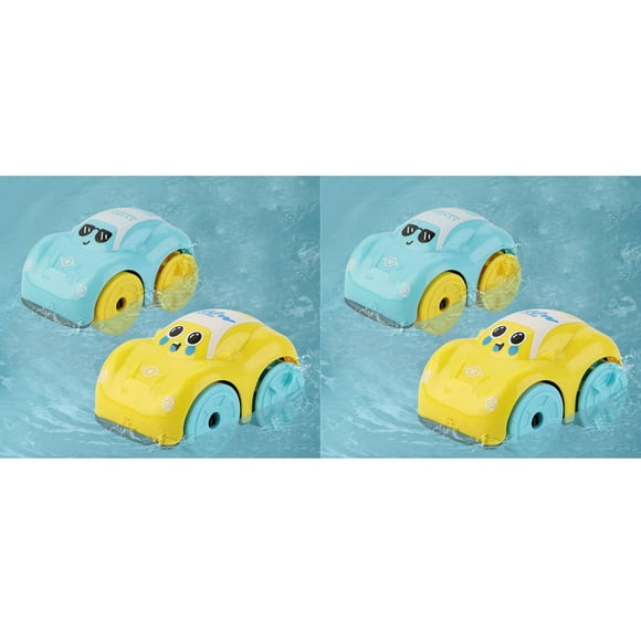 Lunfar 4 Pack Bath Toy Wind Up Cars for Kids Toddlers Baby Bath Time Interactive Clockwork Twist Car Toys, Bathtub Water Floating Swimming Pool Toys for 1 2 3 Year Olds