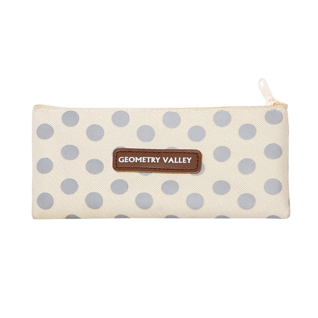 Cloth Storage Bags with Zipper Fashion Lattice Dots Pencil Bag Student Large-Capacity Stationery Storage Bag Examination Storage Bag