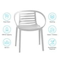 thumbnail image 3 of WRGHOME Syracuse Modern Outdoor/Indoor Plastic Resin Stacking Patio Dining Chairs  (Set of 2) - WHITE, 3 of 6