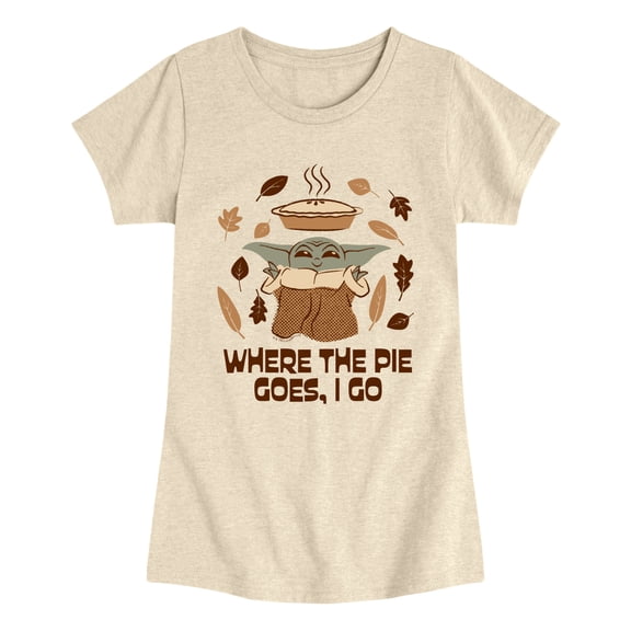 Star Wars - Pie Goes Go Grogu Fitted Short Sleeve Graphic T-Shirt