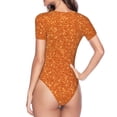 thumbnail image 4 of Naloa Orange Glitter Women's Short-Sleeved Onesie, One-Piece Swimsuit for Parties, dates, clubs - Small, 4 of 9