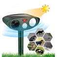 thumbnail image 2 of 2023 repelente de animales solar ultrasónico, rata, ardilla, ciervo, mapache, mofeta, conejo, topo, perro, gato, resistente al agua con detector de movimiento, 2 of 5