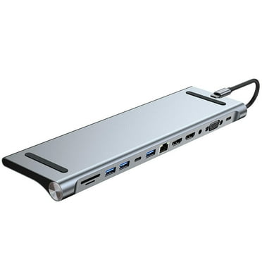 12 in 1 Laptop Docking Station Type-C HUB 4K USB 3.0 VGA PD SD /TF