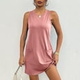 thumbnail image 2 of Dresses for Women Summer Crew Neck Sleeveless Dress Casual Beach Cotton Workout Sport Tennis Athletic Mini Dress with Pockets, 2 of 6