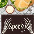 thumbnail image 3 of JOOCAR Spooky Skeleton Hands Halloween Linen Table Mats Set of 4 for Home Kitchen Table Decor 12x18 inch, 3 of 5