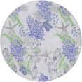 thumbnail image 2 of Addison Rugs Dream Shag Premium Machine Washable Transitional Coral Blue Round Rug, 8' x 8', 2 of 8
