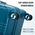 thumbnail image 5 of 20"/24"/28" ABS Spinner Wheel Carry On Luggage with USB Port and Phone Holder for Travel - Blue, 5 of 13