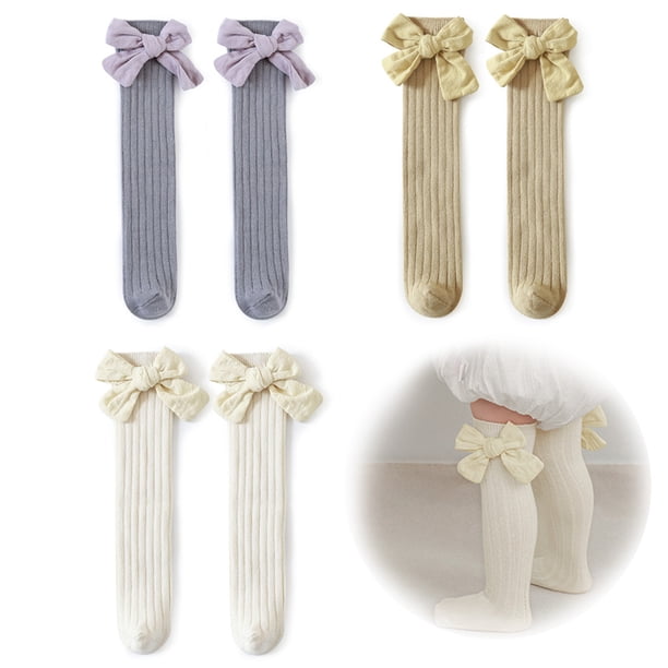 Calcetines hasta la rodilla para niñas pequeñas Medias para niños pequeños Calcetines hasta la rodilla para niñas pequeñas Calcetines de vestir Medias de punto para bebés Calcetines de algodón para