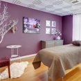 thumbnail image 4 of Bathroom Decor Canvas Wall Art Funny Bathroom Sign Wall Decor Zen Lotus Flower Stone Candle Sand Spa Painting for Bathroom Yoga Room Purple Bathroom Artwork Framed 12"x16", 4 of 6