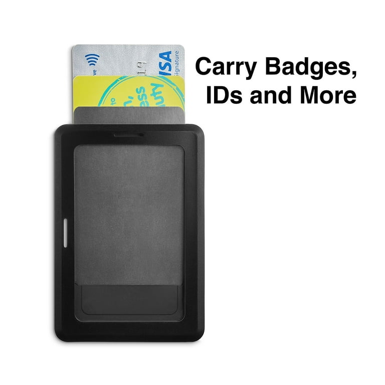 Staples 51917 Black Rubberized Clip On ID Badge Holder - Each