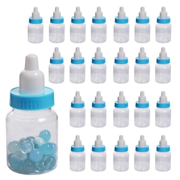 Charming Blue Fillable Milk Bottle Favors for Baby Showers - Perfect for Sweet Treats and Memorable Celebrations, Ideal for Guests to Cherish and Enjoy