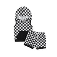 thumbnail image 1 of Faithtur Ensemble Bébé Fille Garçon, Haut Sans Manches à Capuche Imprimé Damier + Short Décontracté d'Été à Cordon, 1 of 8