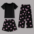 thumbnail image 6 of Gaexia Christmas Kids Silk Sets 3 Piece Girls Boys Satin Set Button-Down Soft Short Sleeve Shorts Pants 3pcs, 6 of 8
