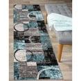 thumbnail image 5 of World Rug Gallery Abstract Circle Gray 2'x7'3" Runner Rug, 5 of 7