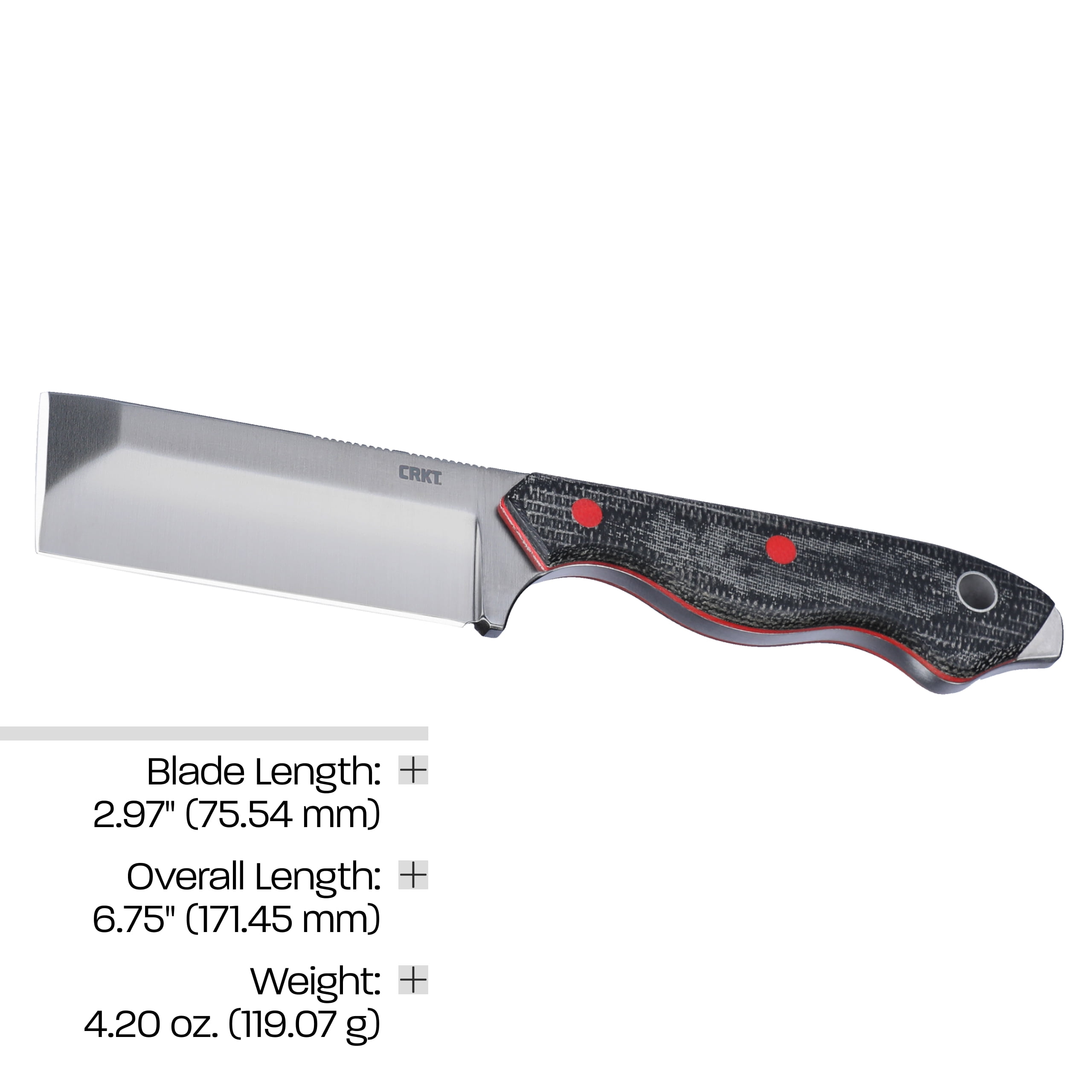 CRKT Razel Fixed Blade Knife with Sheath: D2 Blade Steel with Plain Edge, Micarta Handle, 4037