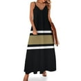 thumbnail image 1 of Robe de Soirée Sans Manches à Rayures Noires Blanches et Dorées pour Femmes, 1 of 4