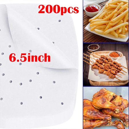 Nonstick Steamer Mat Oil Paper Air Fryer Accessories Kitchen Cooking Tools-6.5inch-Pack of 200