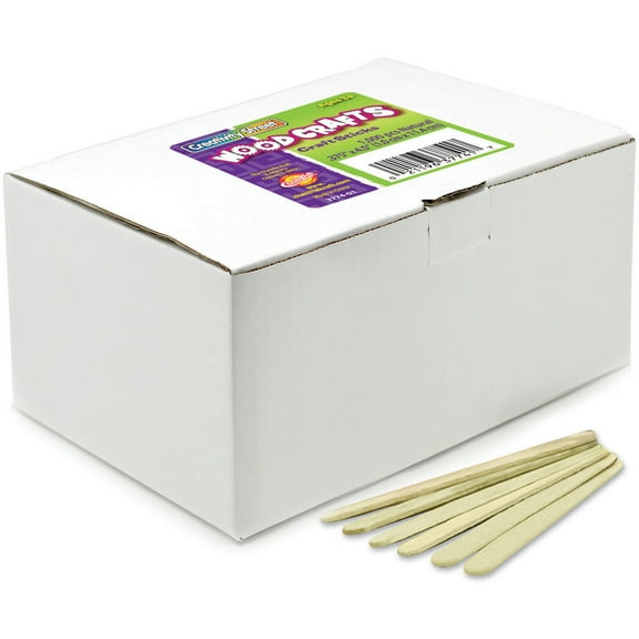 Chenille Kraft Natural Wood Craft Sticks, 4 1/2 x 3/8, Wood, Natural, 1000/Box