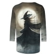 thumbnail image 5 of WZXFASHION 2025 T-Shirts d'Halloween pour Femmes Manches 3/4 T-Shirts Graphiques Sorcière Tops de Festival Chandails en Molleton Col Rond Articles en Liquidation T-shirt à Manches Longues pour Femmes, 5 of 5