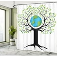thumbnail image 4 of Ambesonne Tree Shower Curtain, Green Friendly Earth, 69"Wx84"L, Green Black Blue, 4 of 4