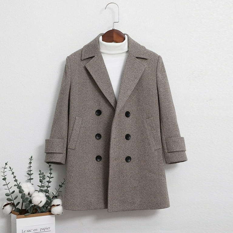 Kids Toddler Baby Boys Spring Winter Plaid Cotton Thickened Coat Elegant Notched Collar Double Jacket Coat Clothes Water Proof Jacket Kids Walmart