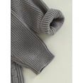 thumbnail image 6 of Wassery Newborn Baby Knitting Bodysuit for Boys Girls Round Neck Long Sleeve Ribbed Romper Solid Color Button Closure Jumpsuits 0-18 Months Infant Fall Winter Clothes, 6 of 7