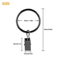 thumbnail image 6 of 50 Curtain Rod Ring Clips with Hook, DISEN Rustproof Metal Drapery Ring Hanger Clips with Eyelets, Curtain Rods Hangers Rings, 1.26in Interior Diameter 1.5in Outside Diameter, Black, 6 of 11