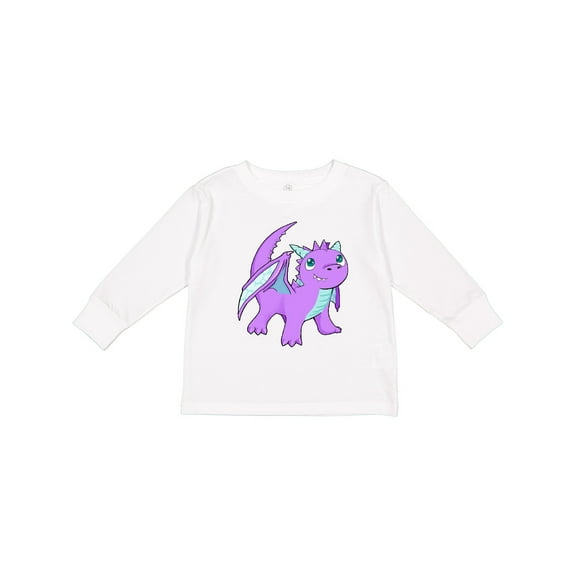 Inktastic Cute Baby Purple Dragon Boys or Girls Long Sleeve Toddler T-Shirt