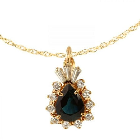 Foreli 2.94CTW Sapphire And Diamond 14K Yellow Gold Necklace