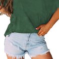 thumbnail image 4 of Tops de un solo lado con hombros descubiertos, color puro, moda suave para la piel, jersey de manga corta para mujer, Tops para el trabajo diario, verde L, 4 of 6