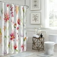 thumbnail image 2 of Spring Shower Curtain, Red and Green Floral Shower Curtain for Bathroom Waterproof Watercolor Botanical Shower Curtain Set with Hooks, 72x84 Inch, 2 of 6