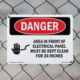 thumbnail image 4 of Electrical Panel Keep Clear OSHA Danger Rigid Plastic Sign 18 Inch x 12 Inch - 5 Pack, 4 of 8