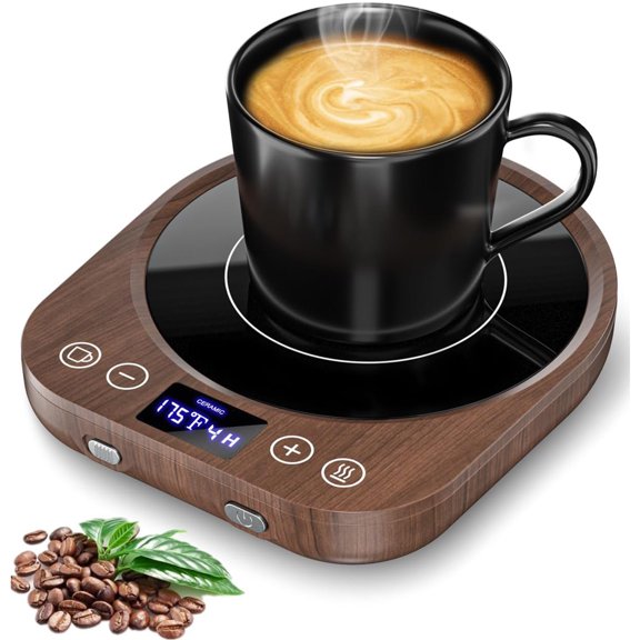 MQUPIN Coffee Mug Warmer, Upgrade Gravity-Induction Cup Warmer with 9 Temperature Settings, 4H Auto Shut-off & 1-9 Hour Timer for Home & Office