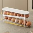 thumbnail image 2 of 2-Tier Auto Rolling Fridge Egg Organizer,Space Saving Eggs Dispenser for Refrigerator Storager,Clear Egg Holder Tray and Egg Organizer, Holds 10-14 Standard, Large, or Jumbo Eggs, 2 of 8
