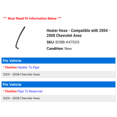 thumbnail image 2 of Heater Hose - Compatible with 2004 - 2008 Chevy Aveo 2005 2006 2007, 2 of 2