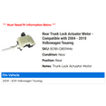 thumbnail image 2 of Rear Trunk Lock Actuator Motor - Compatible with 2004 - 2010 Volkswagen Touareg 2005 2006 2007 2008 2009, 2 of 3