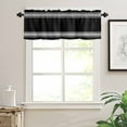 thumbnail image 2 of Black Striped Kitchen Valances for Windows 42x18 Inch Kitchen Curtains Valances Rod Pocket Farmhouse Black White Stripes Bathroom Window Valances for Window Treatment Decor, 2 of 6