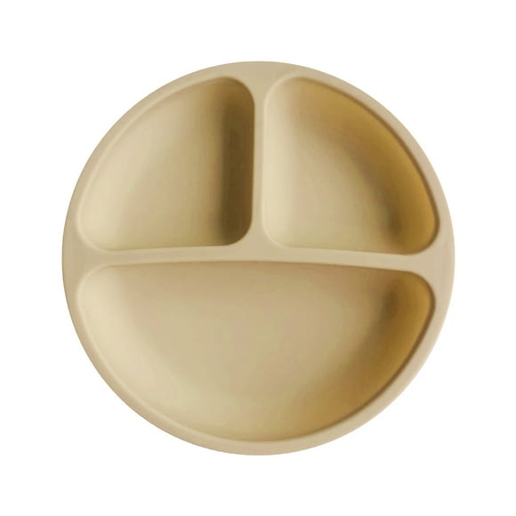 Plato de silicona para comedor, vajilla para cena infantil, cuencos para comer lavables para niños pequeños, vajilla reutilizable para el hogar, beige seitruly BA000329-02