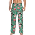 thumbnail image 2 of Goofa Tropical Flamingo Printed Soft Pajama Pants for Men, Wide Leg Comfy Casual Lounge Yoga Pants-X-Large, 2 of 9