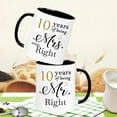 thumbnail image 3 of WOSIWULA4 Year Anniversary Coffee Mugs Set of 2, 4 Years of Being Mr Right/Mrs Always Right, 4th Wedding Anniversary Decorations Gifts Presents Cups for Couple Parents Grandparents, 11oz, 3 of 6