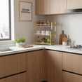 thumbnail image 3 of Estante de Almacenamiento Esquinero para Baño, Repisa de Pared con 3 Niveles, Organizador de Hierro Dorado, Estantería Montable en Pared de Gran Capacidad para Baño, Cocina, Dormitorio, 3 of 4