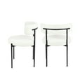 thumbnail image 6 of Two-Piece Dining Chair Set without Arms, Round Dining Chairs with Semi-Wrapped Backrest for Dining Room, Kitchen, White, 6 of 9