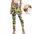 thumbnail image 3 of SCRAWLGOD Women's Tennis Yoga Skirt with Leggings Non See-Through Chic Skorts Leggings High Waist Sporty Skirted Leggings Stylish Essentials, Camouflage Yellow Gray Black Soft, XXL, 3 of 7