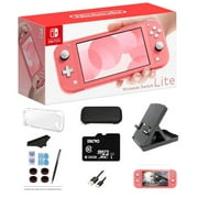 Nintendo Switch Console Lite Console, Coral Game Console, 5.5” LCD Touch 1280x720 Screen, 32GB Internal Storage with Extra 128GB External SD Storage 11-in-1 Game Console
