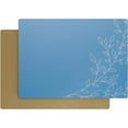 thumbnail image 1 of Royalty Art Napperons Boho Bleu Acier Foncé, Ensemble de 4 Pcs, Dos en Liège Antidérapant, Surface Résistante à la Chaleur pour Protection de Cuisine et Table à Manger, Motif Floral Mignon pour Décoration de Ferme Ou Rustique, 1 of 5