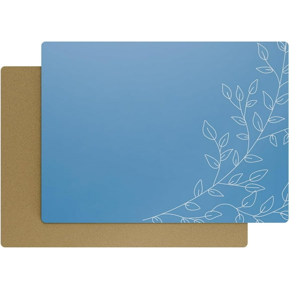 Royalty Art Steel Blue Cork-Backed Placemats - Set of 4